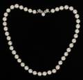 CULTURED PEARL 14KT WHITE GOLD  DIAMONDS NECKLACE