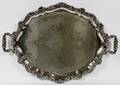 REED  BARTON FOOTED SILVER PLATE TRAY W 22