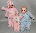 101470 GERMAN BISQUE HEAD BABY DOLLS C 1910 THREE
