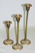 100445 BRASS CANDLESTICKS THREE H810  12