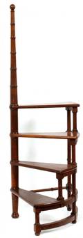 ENGLISH MAHOGANY LIBRARY STEPS