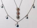 14 KT WHITE GOLD CHAIN W GEM STONES 2