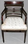GEORGE III CUBAN MAHOGANY ARM CHAIR C1800