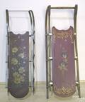 Two carved and painted sleds early 20th c