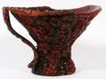 CHINESE CARVED HORN LIBATION CUP