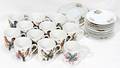 010430 MOTTAHEDEH AVIARY PORCELAIN CUPS  SAUCERS