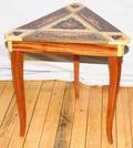 010413 SWISS MARQUETRY INLAID TABLE WITH MUSIC BOX