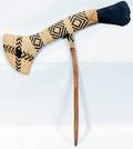 100495 CEREMONIAL WOVEN HANDLE FLINT AX ANTIQUE