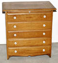 082450 AMERICAN OAK CHEST OF FIVE DRAWERS