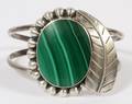 MEXICAN STERLING  MALACHITE CUFF BRACELET