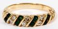 14KT YELLOW GOLD EMERALD  DIAMOND RING