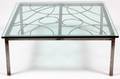 MIDCENTURY MODERN METAL AND GLASS COFFEE TABLE