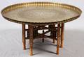 MOROCCO BRASS TRAY TABLE ARABIC CALLIGRAPHY