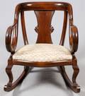 MAHOGANY ARMCHAIRROCKING CHAIR LATE 19TH C