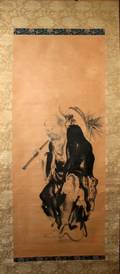 JAPANESE INK ON PAPER SCROLL KANO SCHOOL
