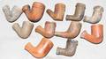 010489 VINTAGE CLAY PIPE BOWLS ELEVEN