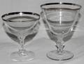 010466 CRYSTAL GOBLETS  SHERBETS WITH SILVER RIMS 22