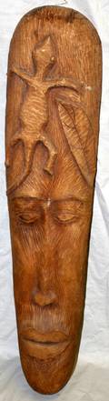 100545 HAITIAN WOOD FEMALE MASK WLIZARD  LEAF