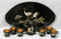 082458 CHINESE BLACK LACQUER TEASET