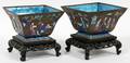 CHINESE ENAMEL PLANTERS C 1900 PAIR
