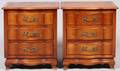 THREE DRAWER MAHOGANY STANDS PAIR