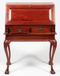 CHIPPENDALE STYLE MAHOGANY SLANT FRONT DESK