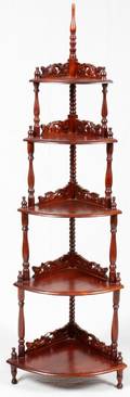 MAHOGANY CORNER ETAGERE