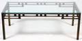 CONTEMPORARY METAL  GLASS COCKTAIL TABLE