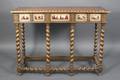 Spanish Baroque Style Walnut  Ivory Console Table