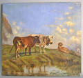 Oil on canvas pastoral landscape