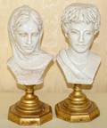 010527 ITALIAN POTTERY BUSTS PAIR H 16 W 6