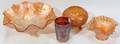 101602 AMERICAN MARIGOLD CARNIVAL GLASS GROUPING