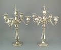 Pair of JE Caldwell  Co sterling silver candelabra