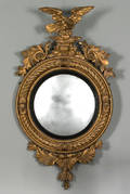 Federal giltwood convex mirror ca 1800