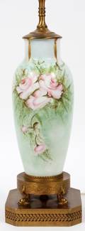 HAND PAINTED VASE CONVERTED TO LAMP
