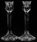 CRYSTAL CANDLESTICKS PAIR