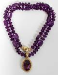 010024 NATURAL AMETHYST BEADS  PENDANT WGOLD