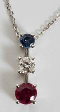 010023 RUBY SAPPHIRE  DIAMOND DROP PENDANT L 34