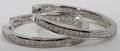 101052 WHITE GOLD  326 DIAMOND HOOP EARRINGS PAIR