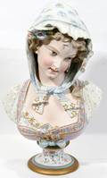 100019 FRENCH BISQUE PORCELAIN BUST MAIDEN C1900