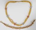 100014 14K TRICOLOR NECKLACE  BRACELET SET
