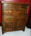 100030 AMERICAN ANTIQUE OAK DENTAL CHEST C1900
