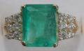 100043 APPROX 32CT EMERALD  DIAMOND RING