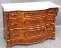 090593A VICTORIAN CARVED WALNUT MARBLE TOP DRESSER