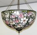 091042 TIFFANY STYLE LEADED GLASS PENDANT CHANDELIER