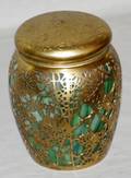 091006 TIFFANY STUDIOS BRONZE  GREEN GLASS HUMIDOR