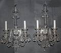 091039 WATERFORD ANTIQUE CRYSTAL SCONCES PAIR H15