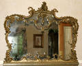 082033 GILT WOOD  GESSO SCROLLING LEAF MIRROR
