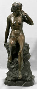 082055 PIERRE ANDREE FRENCH BRONZE SCULPTURE GIRL