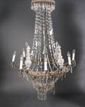 Large 8 Light Tiered Crystal Chandelier